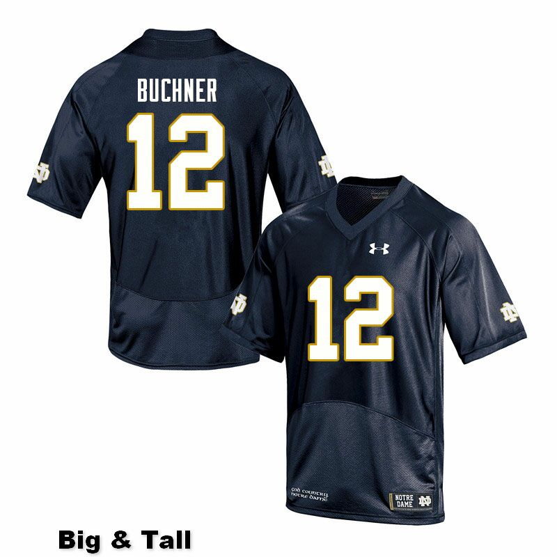 Men's NCAA Notre Dame Fighting Irish #12 Tyler Buchner Stitched College Under Armour Authentic Navy Big & Tall Football Jersey NH10Y50PN